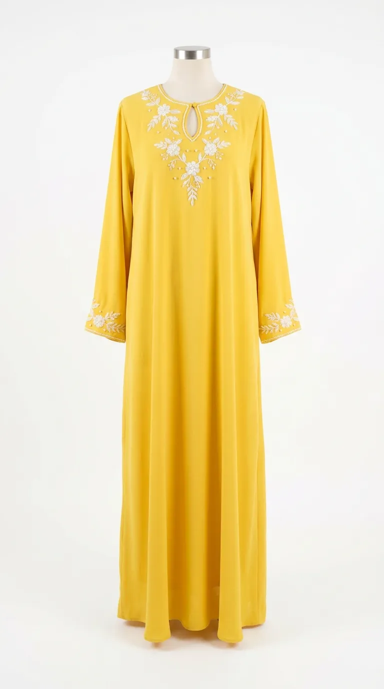 Yellow Abaya Front